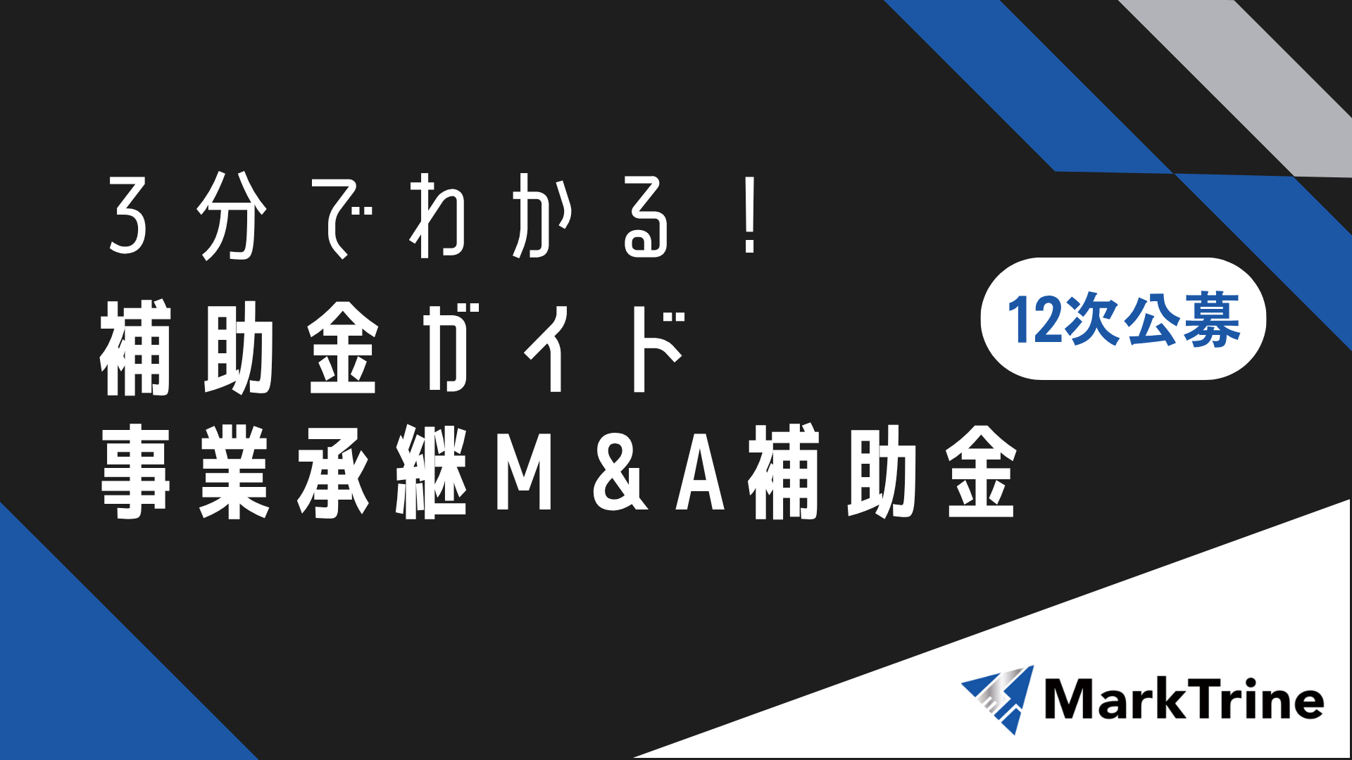 3分でわかる補助金ガイド事業承継M＆A補助金